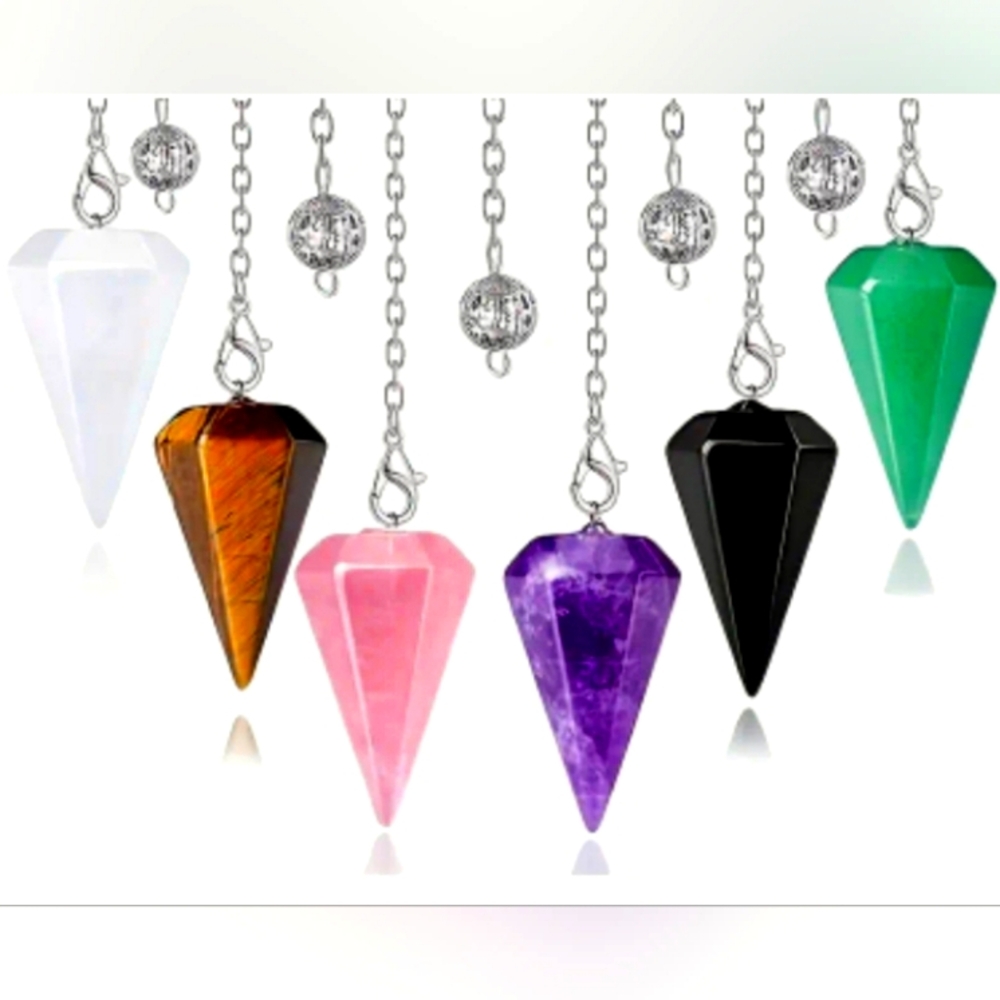 Crystal Pendulum, Colorful Gemstones